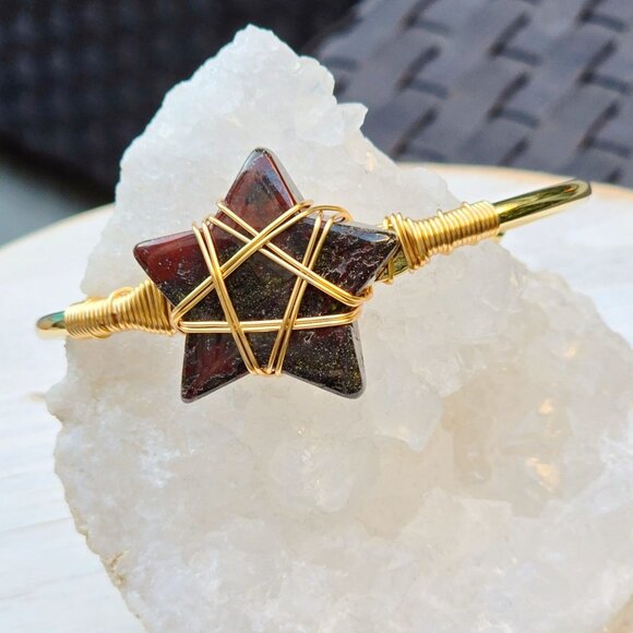 Dragons Blood Star Wire Wrap Cuff w/ 14Kt Gold Over Copper – Handmade & NWT - Picture 4 of 10